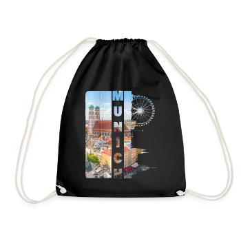 Munich Allemagne Ville Skyline Accueil Amour - Sac de sport léger - noir - Devant