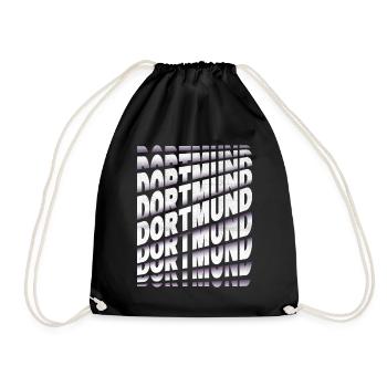 Dortmund Deutschland Stadt Schrift Skyline Heimat - Turnbeutel - Schwarz - Vorne