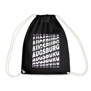Augsburg Deutschland Stadt Schrift Skyline Heimat - Turnbeutel - Schwarz - Vorne