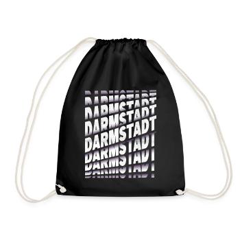 Darmstadt Germany City Font Skyline Home - Drawstring Bag - black - Front