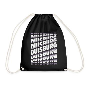Duisburg Germany City Font Skyline Home - Drawstring Bag - black - Front