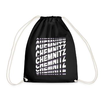 Chemnitz Germany City Font Skyline Home - Drawstring Bag - black - Front