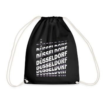 Dusseldorf Germany City Font Skyline - Drawstring Bag - black - Front