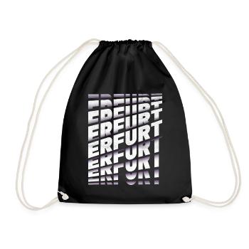 Erfurt Germany City Font Skyline Home - Drawstring Bag - black - Front