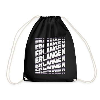 Erlangen Germany City Font Skyline Home - Drawstring Bag - black - Front