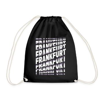 Frankfurt Germany City Font Skyline Home - Drawstring Bag - black - Front