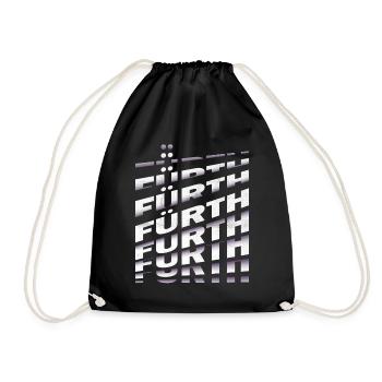 Fürth Germany City Font Skyline Home - Drawstring Bag - black - Front