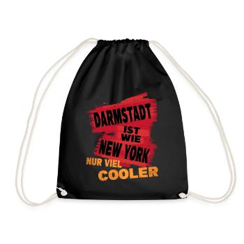 Darmstadt Germany saying is like New York - Drawstring Bag - black - Front