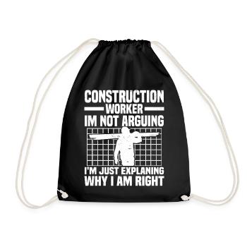 Construction worker - Drawstring Bag - black - Front