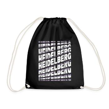 Heidelberg Germany City Font Skyline - Drawstring Bag - black - Front