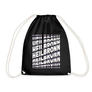 Heilbronn Germany City Font Skyline Home - Drawstring Bag - black - Front