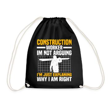 Craftsman - Drawstring Bag - black - Front