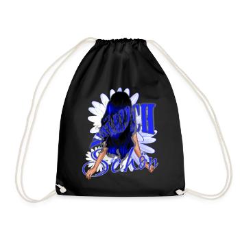 Schön schwarze-blau Haare blau Schönheit Natürlich - Turnbeutel - Schwarz - Vorne