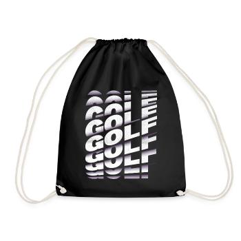 Golf Schrift Golfen Golfspieler Sport Hobby - Turnbeutel - Schwarz - Vorne
