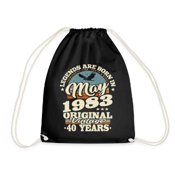 Legends are born in may 1983 - 40 years old - Drawstring Bag - black - Front