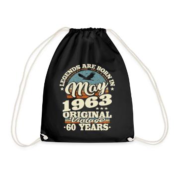 Legends are born in may 1963 - 60 years old - Drawstring Bag - black - Front