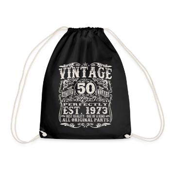 born in 1973 - 50 years old - Drawstring Bag - black - Front