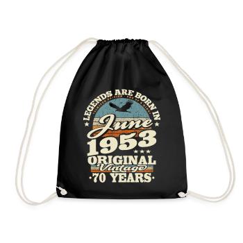Born in Juni 1953 - 70 years old - Drawstring Bag - black - Front