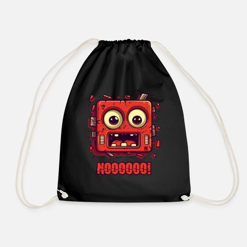 No! Funny face - Drawstring Bag - black