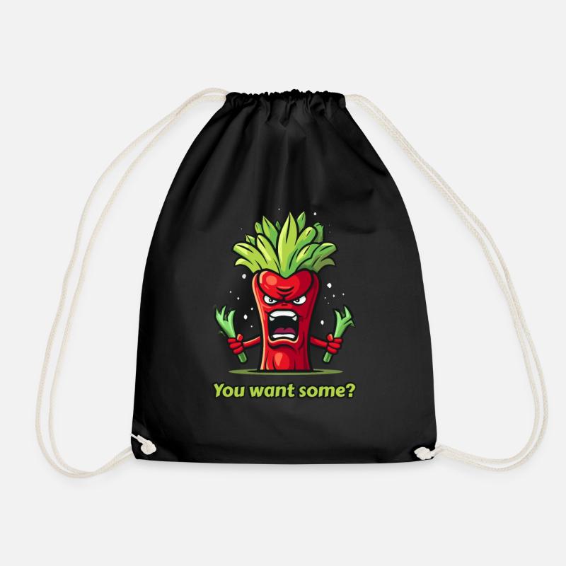 Wütendes rotes Gemüse - Turnbeutel - Schwarz