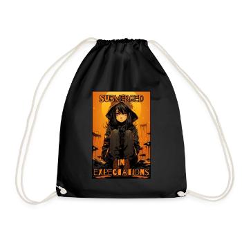 Immersion Expectations: Anime Girl - Drawstring Bag - black - Front