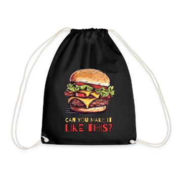 Können Sie das wie diesen Cheeseburger machen - Turnbeutel - Schwarz - Vorne