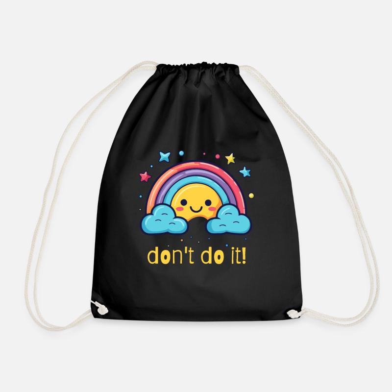 Ne le fais pas, arc-en-ciel heureux - Sac de sport léger - noir