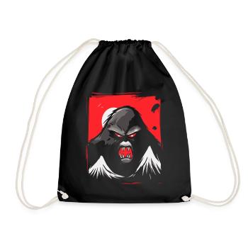 Japanese Red Sun: Angry Monster Monkey - Drawstring Bag - black - Front