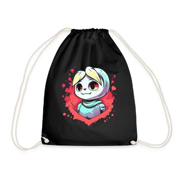Cute anime character - Drawstring Bag - black - Front