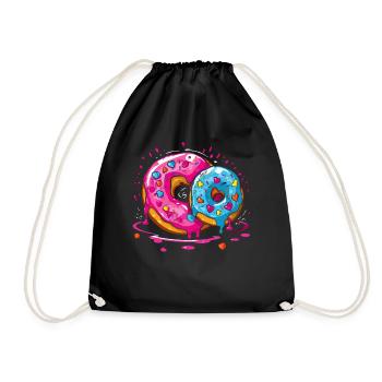Leckerer süßer riesiger Donut - Turnbeutel - Schwarz - Vorne