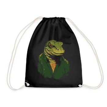 Une veste cool et un lézard dragon de Komodo - Sac de sport léger - noir - Devant