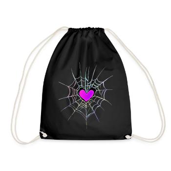 Coeur de toile d’araignée Halloween - Sac de sport léger - noir - Devant