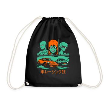 Manga Anime Cartoon Monstres de course automobile - Sac de sport léger - noir - Devant