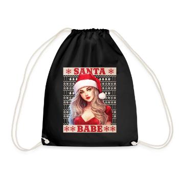 Sexy Père Noël Femme Noël Noël laid - Sac de sport léger - noir - Devant