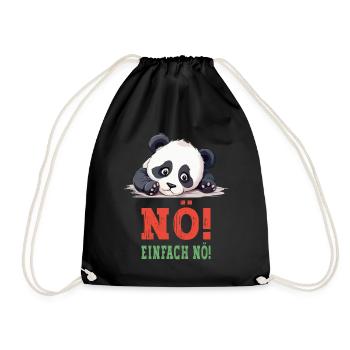 Nope Juste Non Non Non Panda Ours Mignon Drôle Dire - Sac de sport léger - noir - Devant