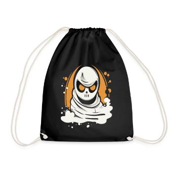 A cartoon ghost - Drawstring Bag - black - Front