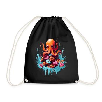 Le beignet de poulpe - Sac de sport léger - noir - Devant