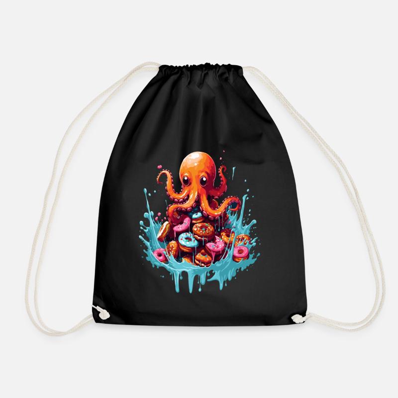 Der Oktopus Donut - Turnbeutel - Schwarz