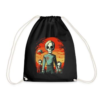 Dessin animé Anime Manga Zombie Goule Amis - Sac de sport léger - noir - Devant
