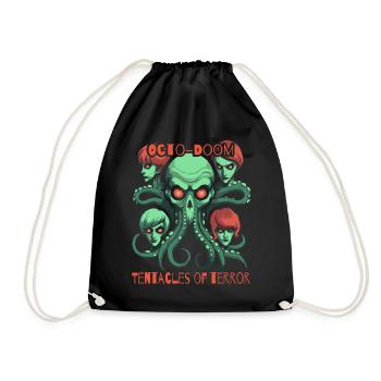 Tentakel des Schreckens: Oktopus Totenkopf - Turnbeutel - Schwarz - Vorne