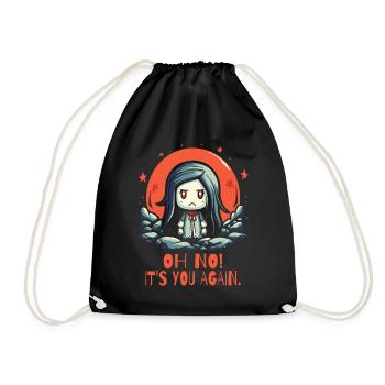 Oh No, You Again: Tsundere Anime Girl - Drawstring Bag - black - Front