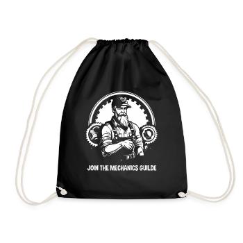 Join the Mechanics Guild - Drawstring Bag - black - Front