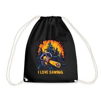 J’adore scier avec une tronçonneuse - Sac de sport léger - noir - Devant