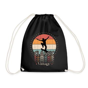 Vintage classic SKATE - Drawstring Bag - black - Front