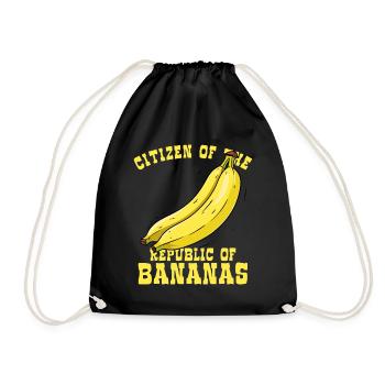 Citizens of the Republic of Bananas - Drawstring Bag - black - Front