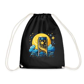 The coolest tin with stars and clouds - Drawstring Bag - black - Front