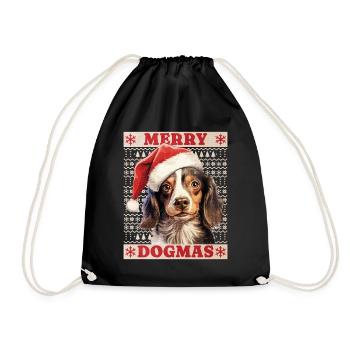 Chien Noël Joyeux Dogmes Père Noël Chapeau Laid - Sac de sport léger - noir - Devant