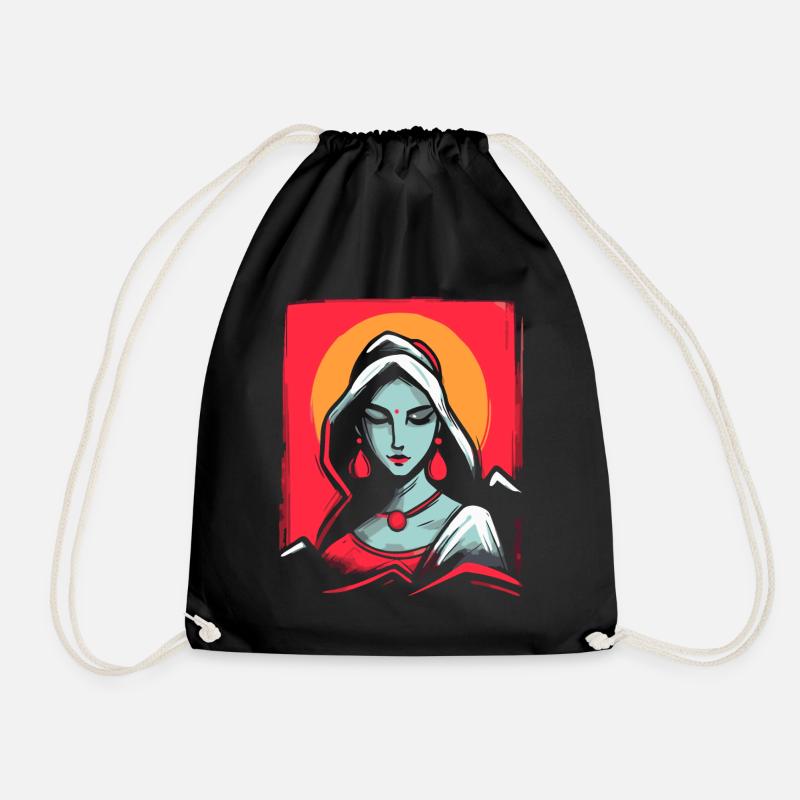 Traditionelle indische Frau - Turnbeutel - Schwarz