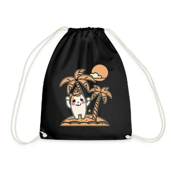 Happy on a desert island - Drawstring Bag - black - Front