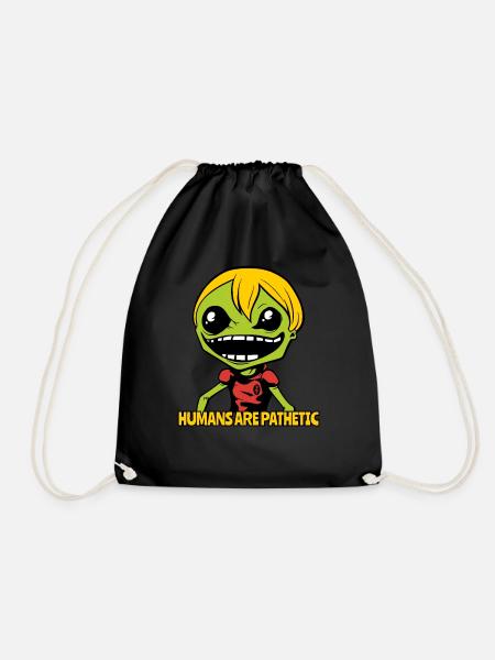 Menschen sind erbärmlich: Sarkasmus Alien Junge - Turnbeutel - Schwarz